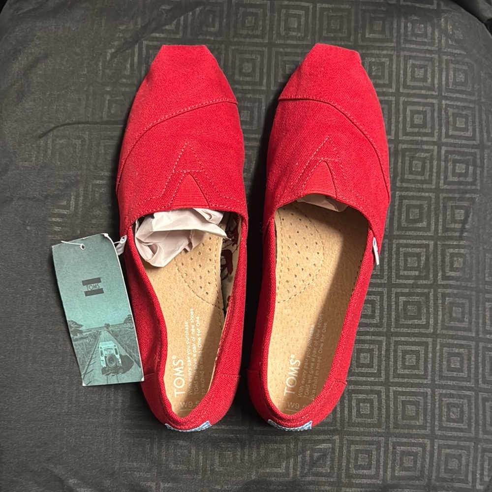 TOMS Women's Red Canvas Shoes